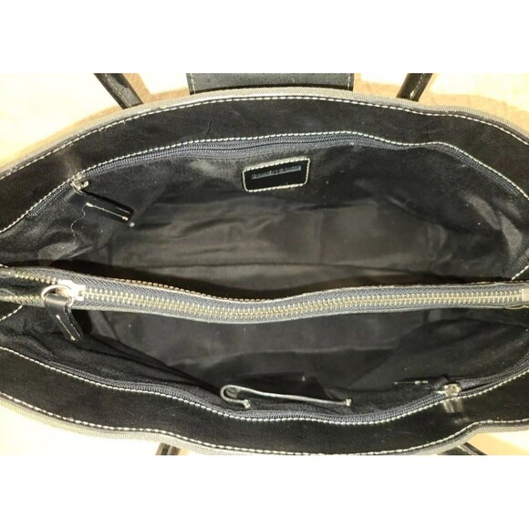 Dooney & Bourke Purse Canvas Medium Handbag Black Logo Canvas Print Tote - Picture 11 of 16